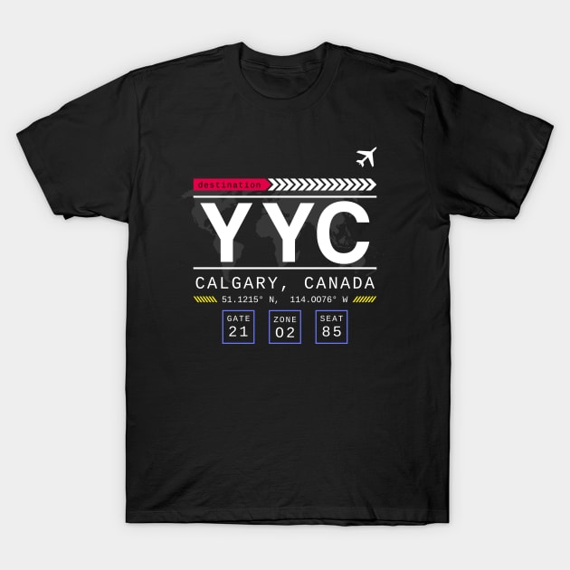 YYC, Calgary International Airport, Canada T-Shirt by Soul Searchlight